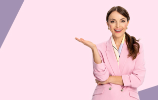 Lady pink background